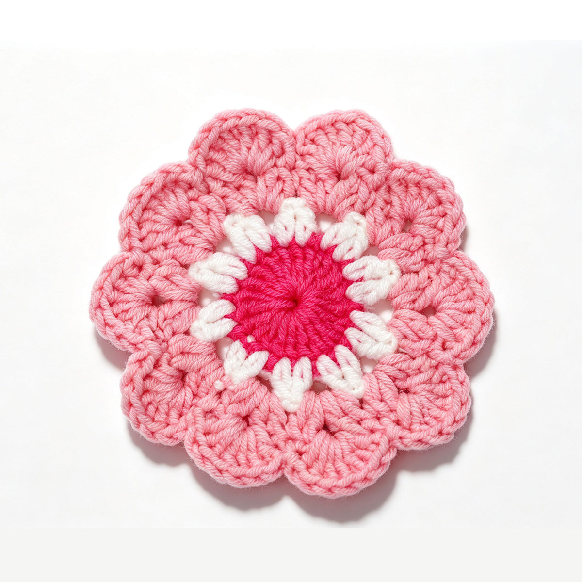 Handmade Crochet Coaster – Boho Floral Design