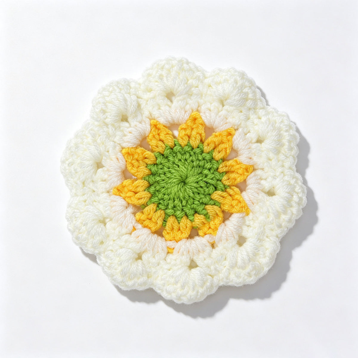 Handmade Crochet Coaster – Boho Floral Design