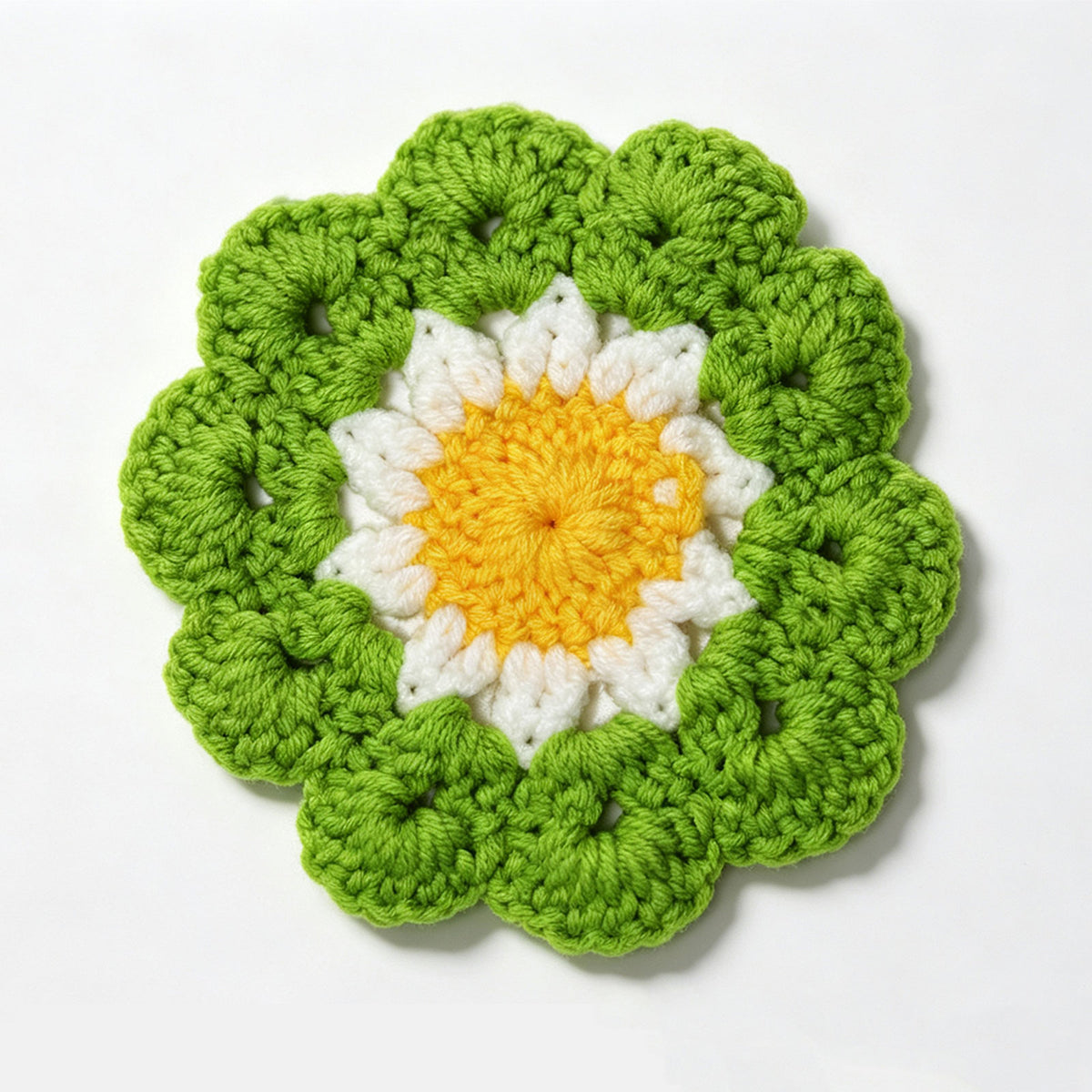 Handmade Crochet Coaster – Boho Floral Design