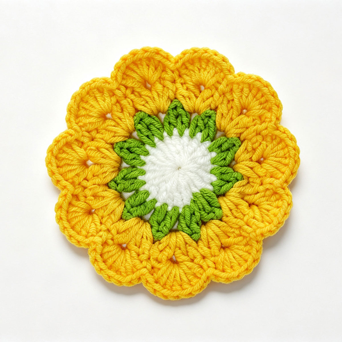 Handmade Crochet Coaster – Boho Floral Design