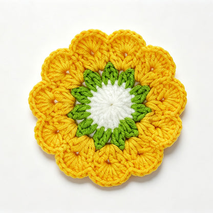 Handmade Crochet Coaster – Boho Floral Design