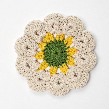 Handmade Crochet Coaster – Boho Floral Design
